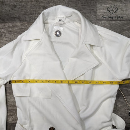 HAVE Los Angeles Belted Trench Jacket White Double Breasted Size S