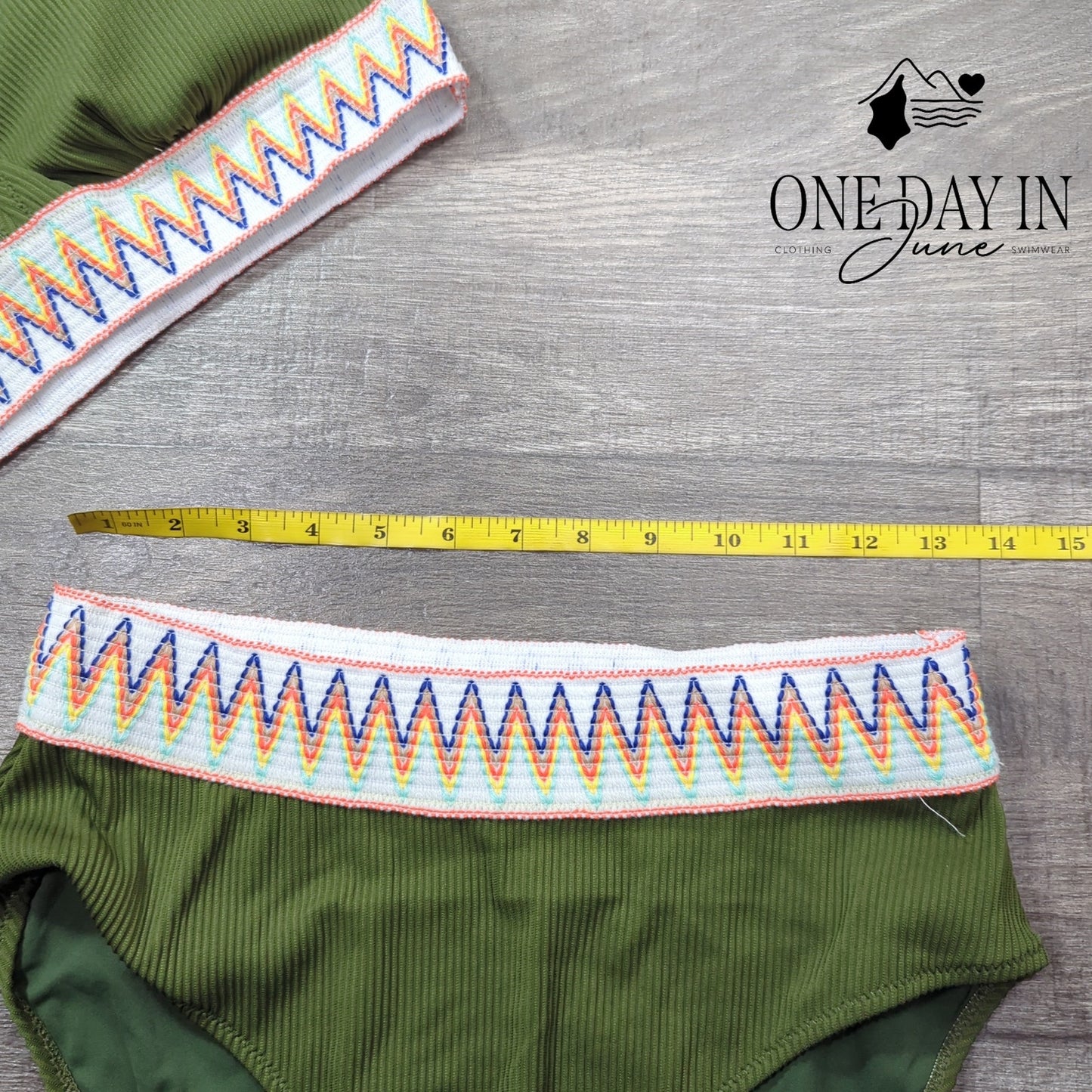 Blooming Jelly Ribbed High Waist Bikini Swimsuit Size L