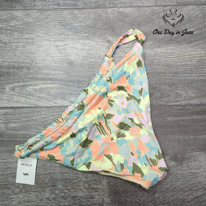 RVCA On The Road French Bikini Bottom Floral High Cut Swim NWT Size L