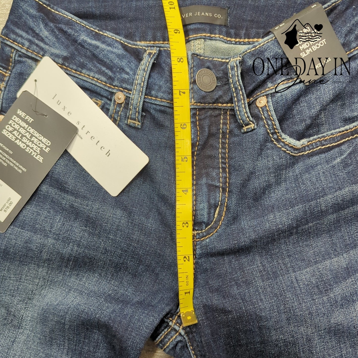 Silver Jeans Co Suki Curvy Fit Mid Rise Slim Boot Jeans Size 25 (2)
