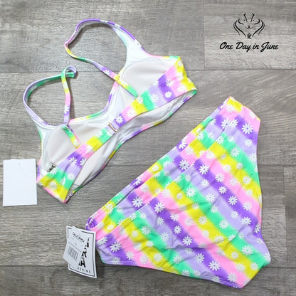 California Sunshine Hipster Bralette Bikini Swimsuit Size XL