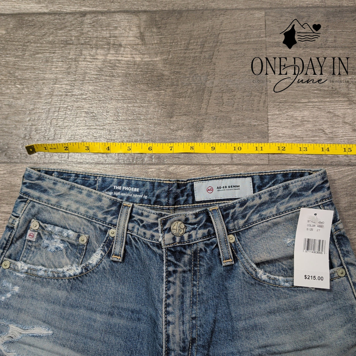 AG Adriano Goldschmied Phoebe High Waist Tapered Distressed Jean NWT $215 Size 4