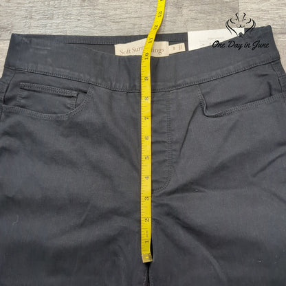 Soft Surroundings Ultimate Denim Pull On Straight Crop Jeans Black NWT Size XS