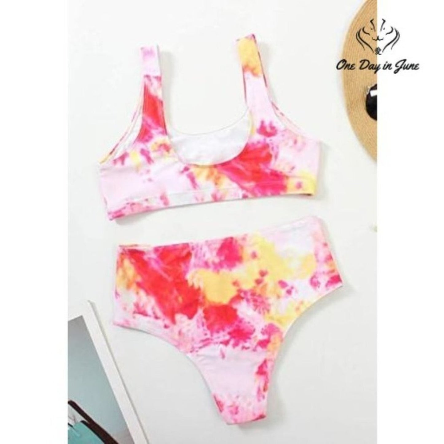 Adisputent High Waist Tie Dye Bikini Swimsuit Size L