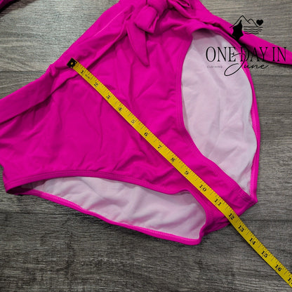 Dokotoo Twist Front Tie Back High Waist Bikini Swimsuit Size L