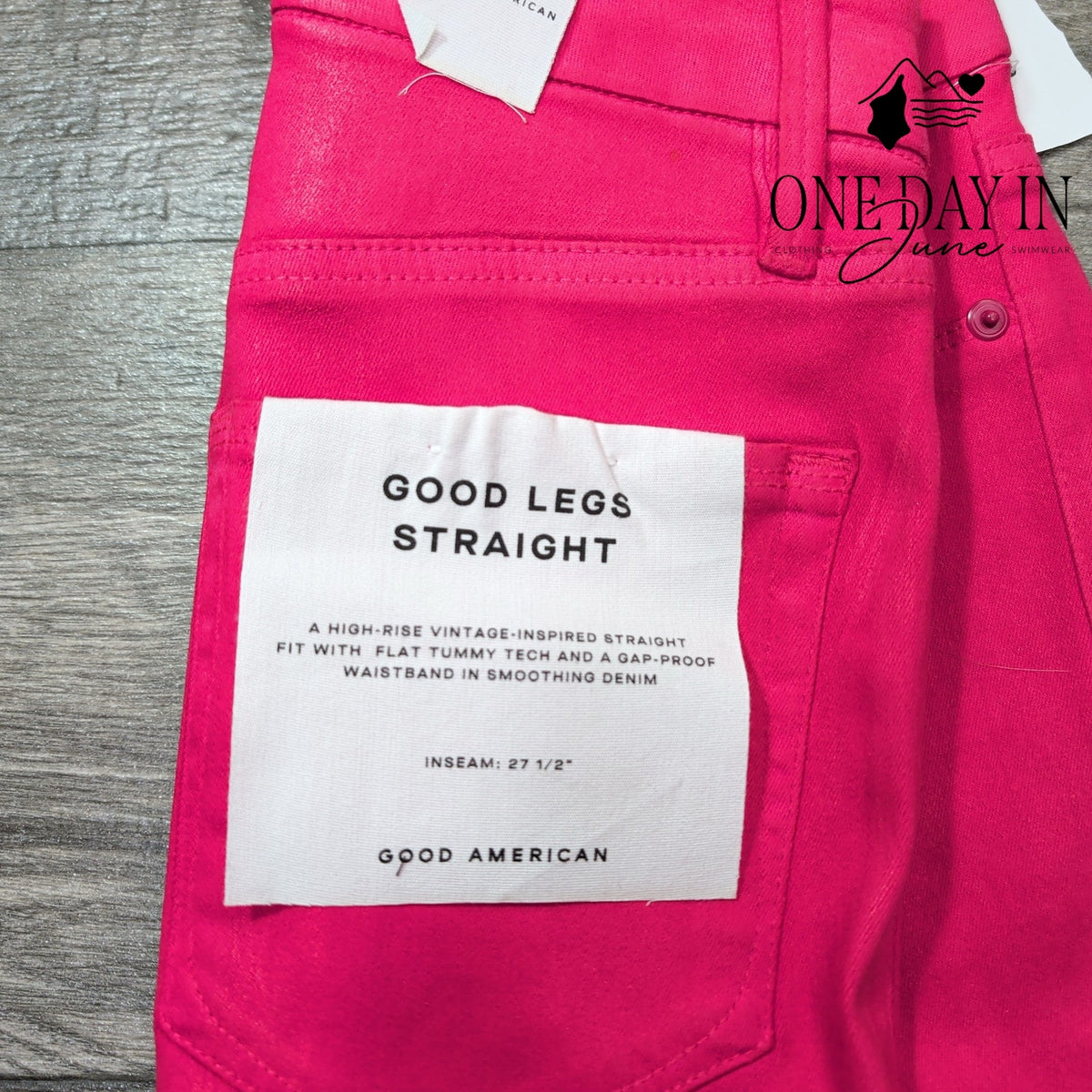 Good American Good Legs Straight High Rise Jeans Hot Pink NWT Size 4 (27)