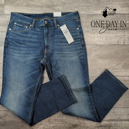 Calvin Klein Jeans Mens Slim Fit Aveon Blue Stretch Denim NWT $99 Size 34X32