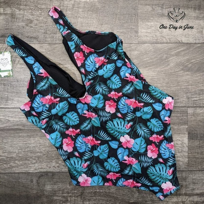 Swimall Floral Tropical One Piece Swimsuit Size S