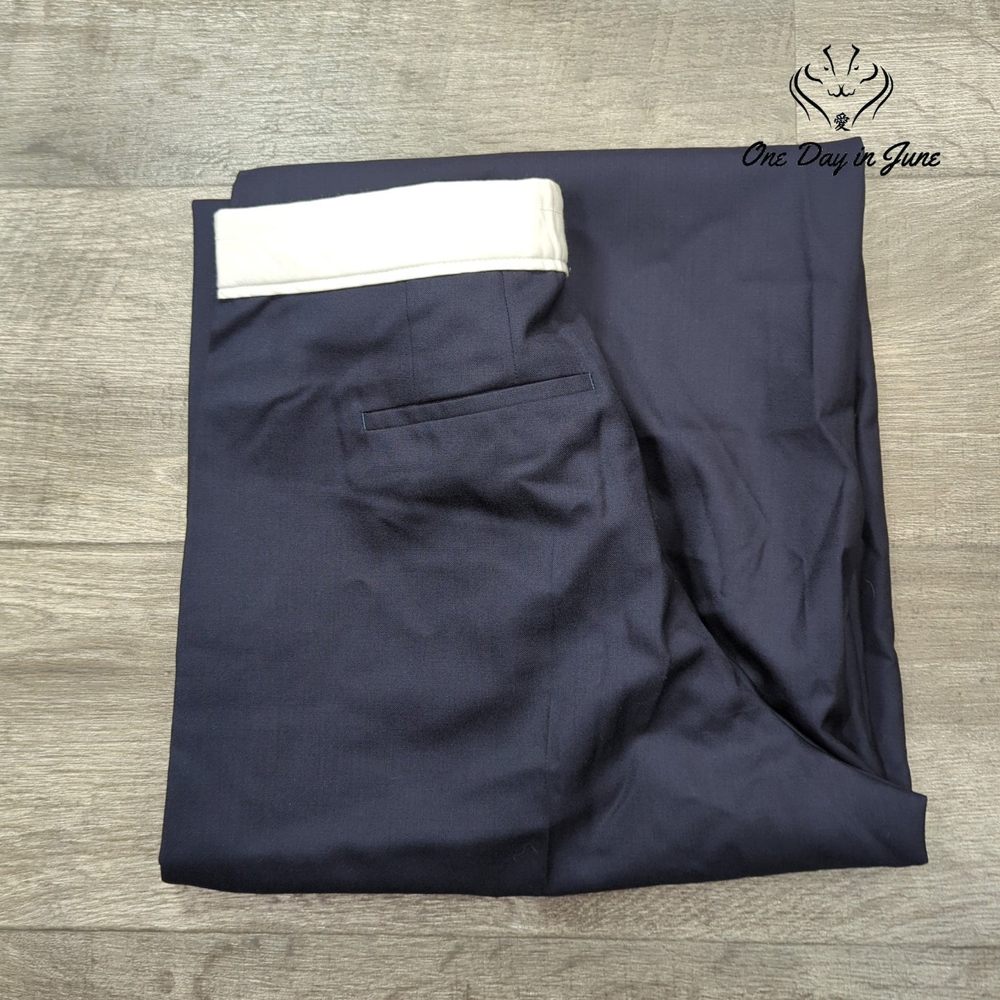 Officine Generale Elia Italian Fresco Wool Wide Leg Pants Navy NWT Size 40 (12)
