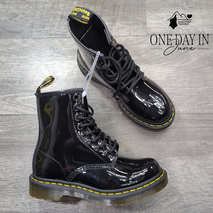 Dr. Martens 1460 Patent Lamper Leather Combat Boots Black NWT Size 5