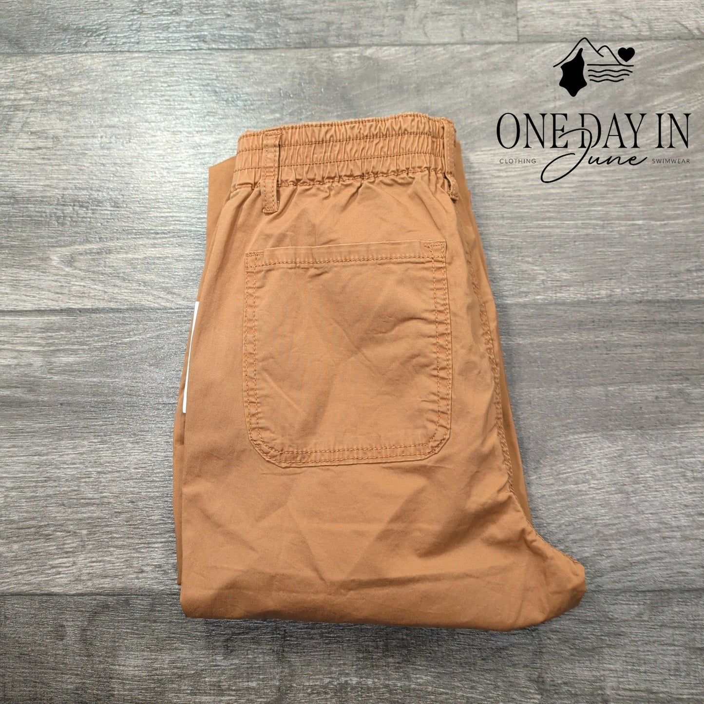 Kensie The Girlfriend Pants Cognac Drawstring Cuffed Chino NWT $78 Size 0 (25)