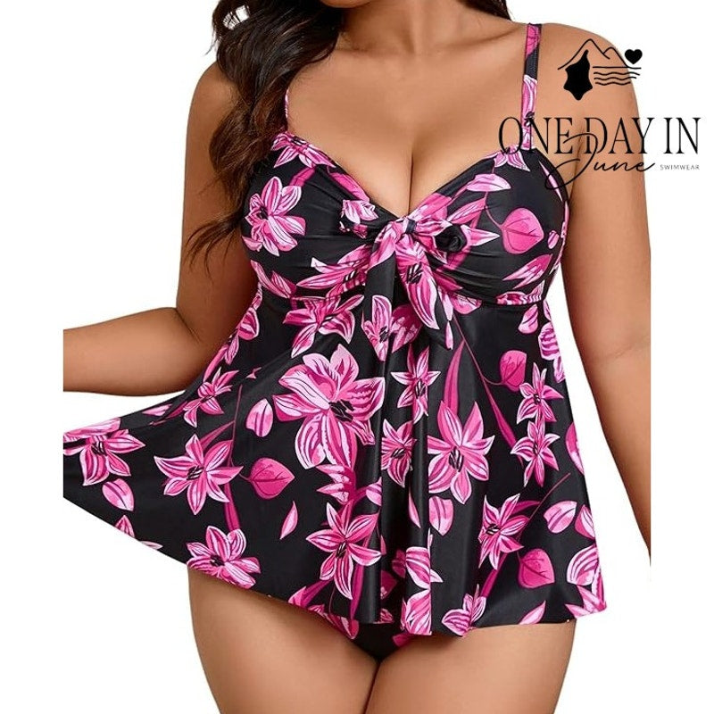 Aleumdr Tropical Tankini Swimsuit Size 2XL
