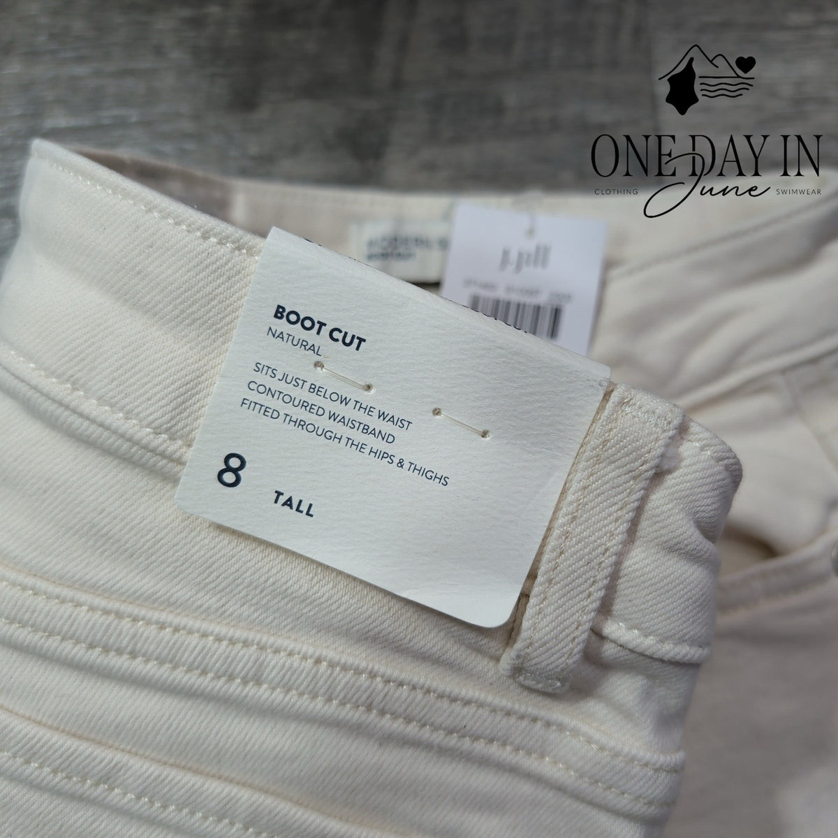J. Jill Modern Slim Boot Cut Jeans Tall Natural Ivory Denim NWT Size 8 Tall