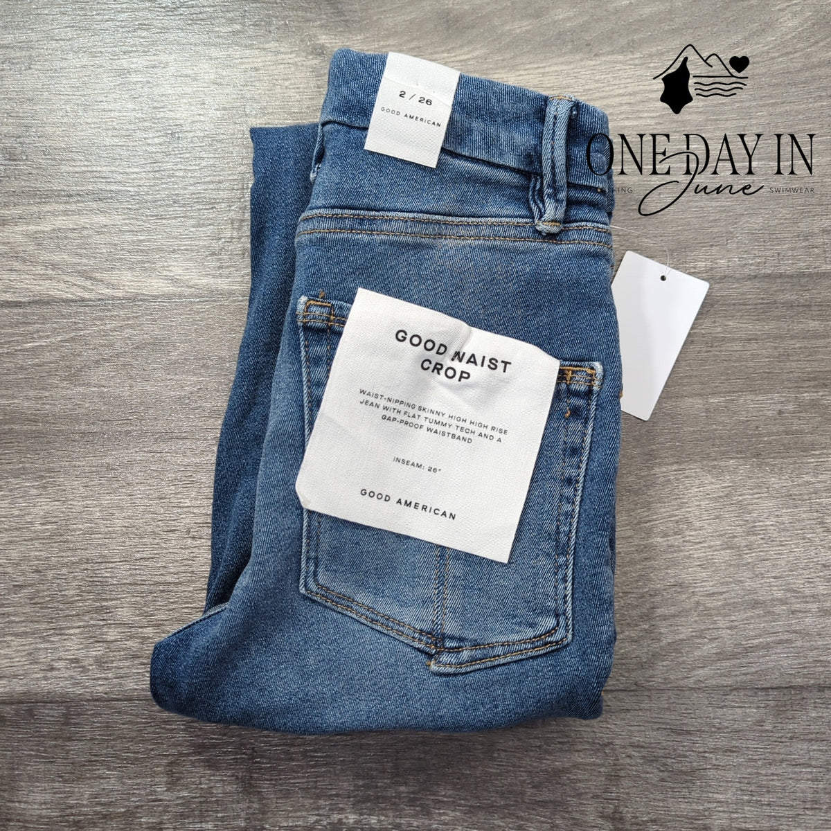 Good American Good Waist Crop High Rise Skinny Jeans Indigo326 NWT Size 2