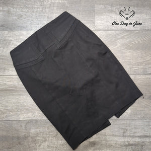 Express Black Pencil Skirt Faux Suede Paneled Career Skirt Size 00