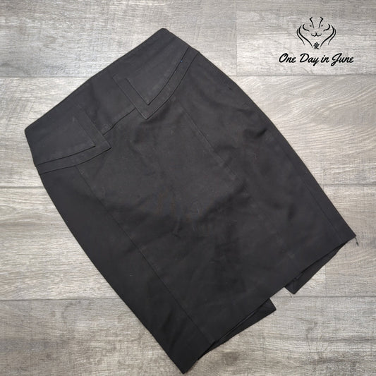 Express Black Pencil Skirt Faux Suede Paneled Career Skirt Size 00
