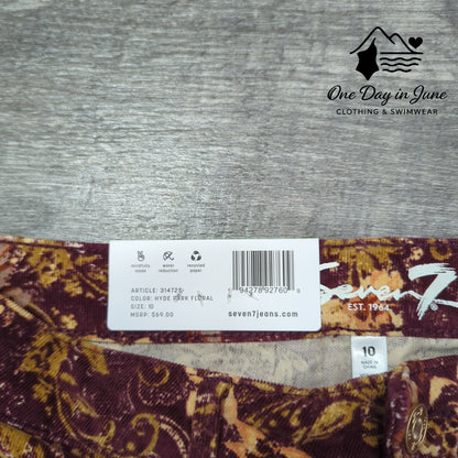 Seven7 Printed Corduroy High Rise Skinny Pants Size 10