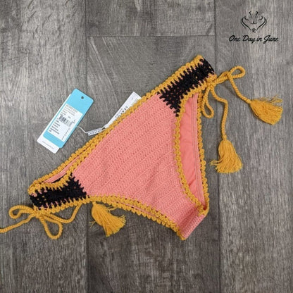 Seafolly Tie Side Brazilian Coverage Bikini Bottom Swimsuit Size L