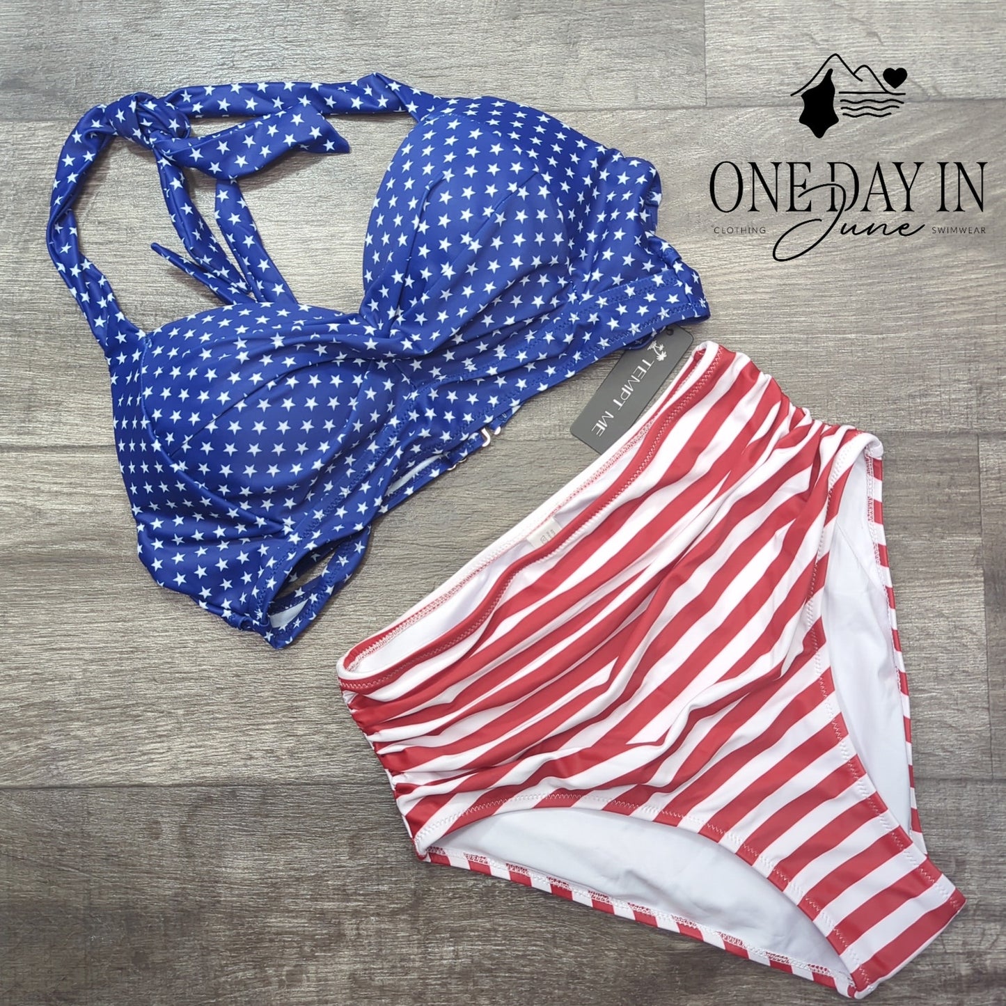 Tempt Me Halter High Waist Bikini Swimsuit Size M