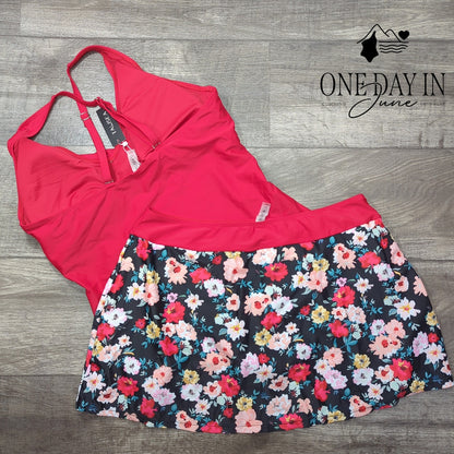 Talisea Floral Skirted Tankini Swimsuit Size XL