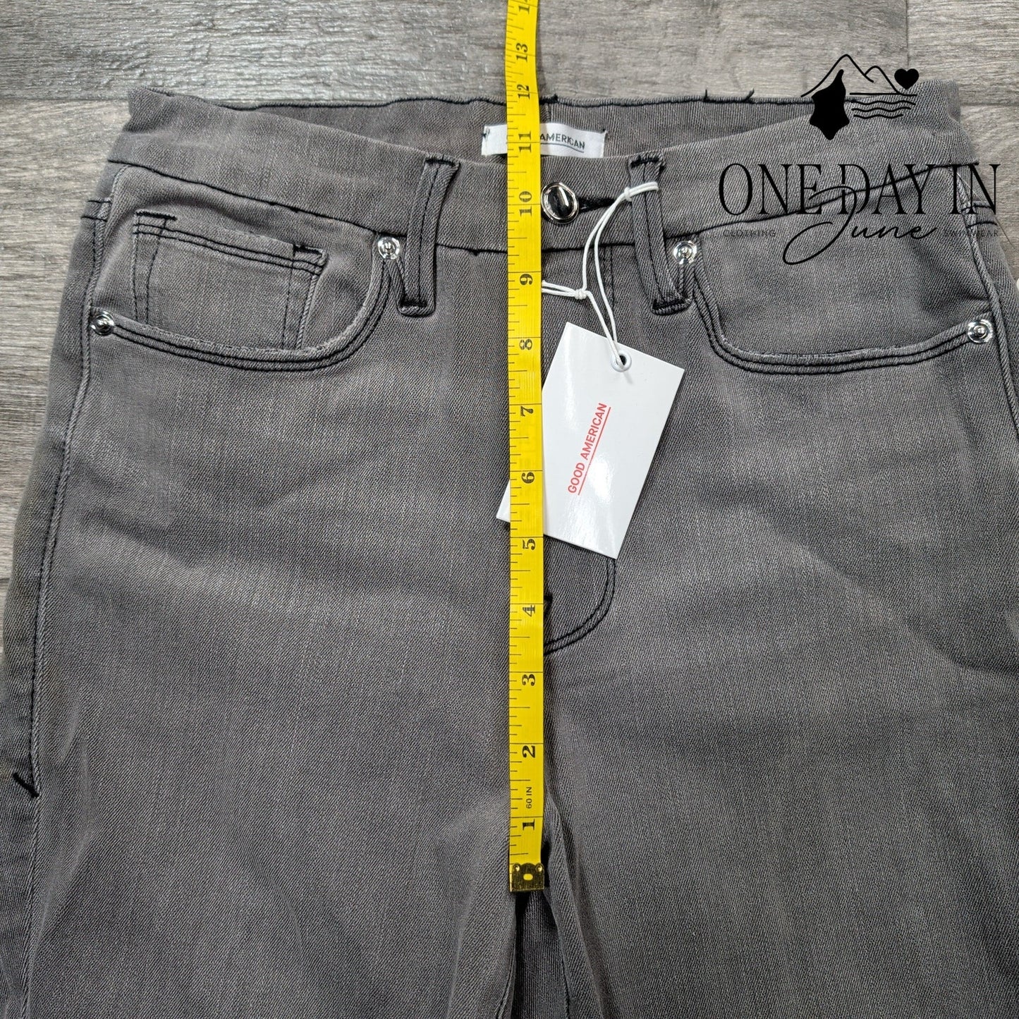 Good American Good Waist High Waist Skinny Raw Hem Jeans Size 8