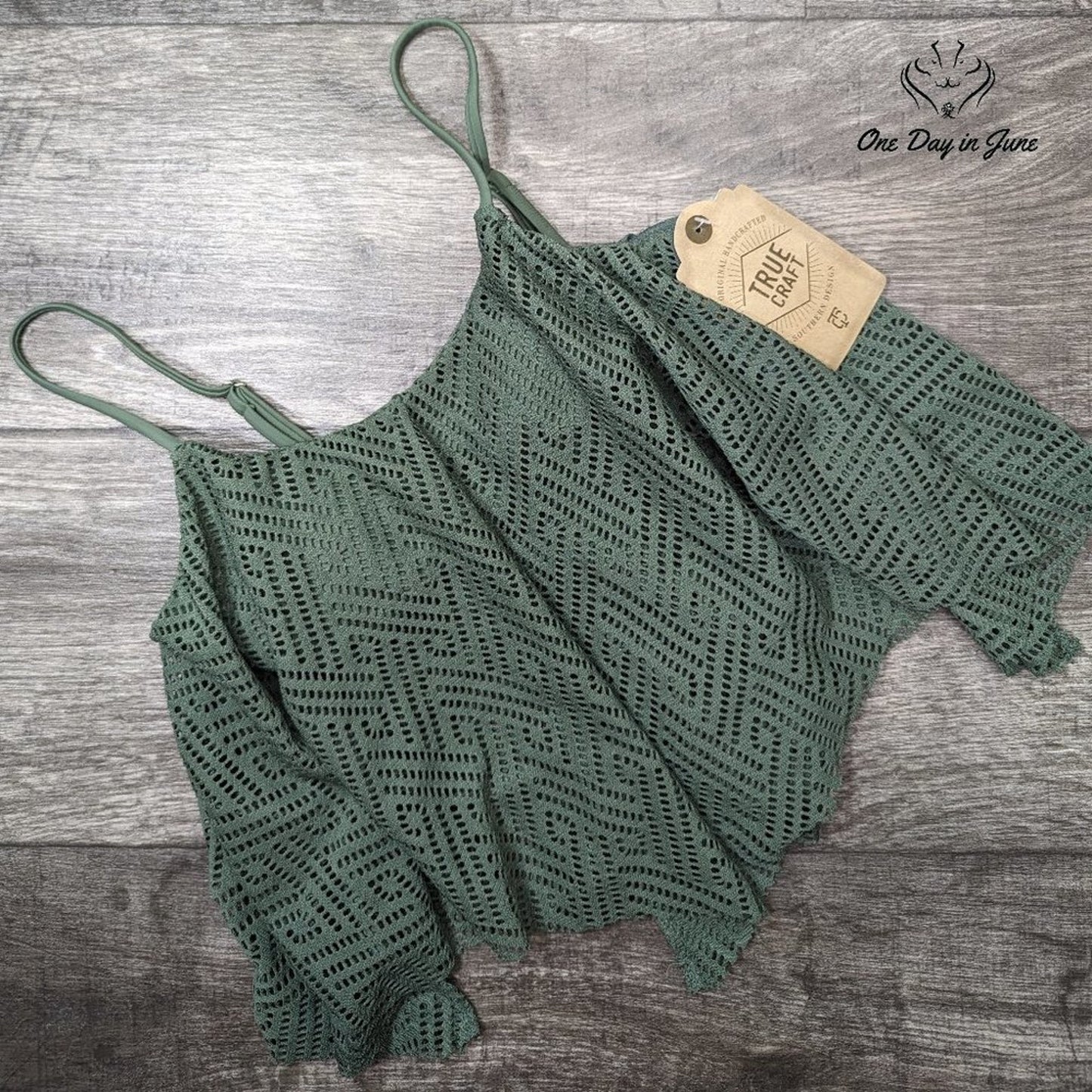 True Craft Wanderlust Crochet Bikini Top Size S