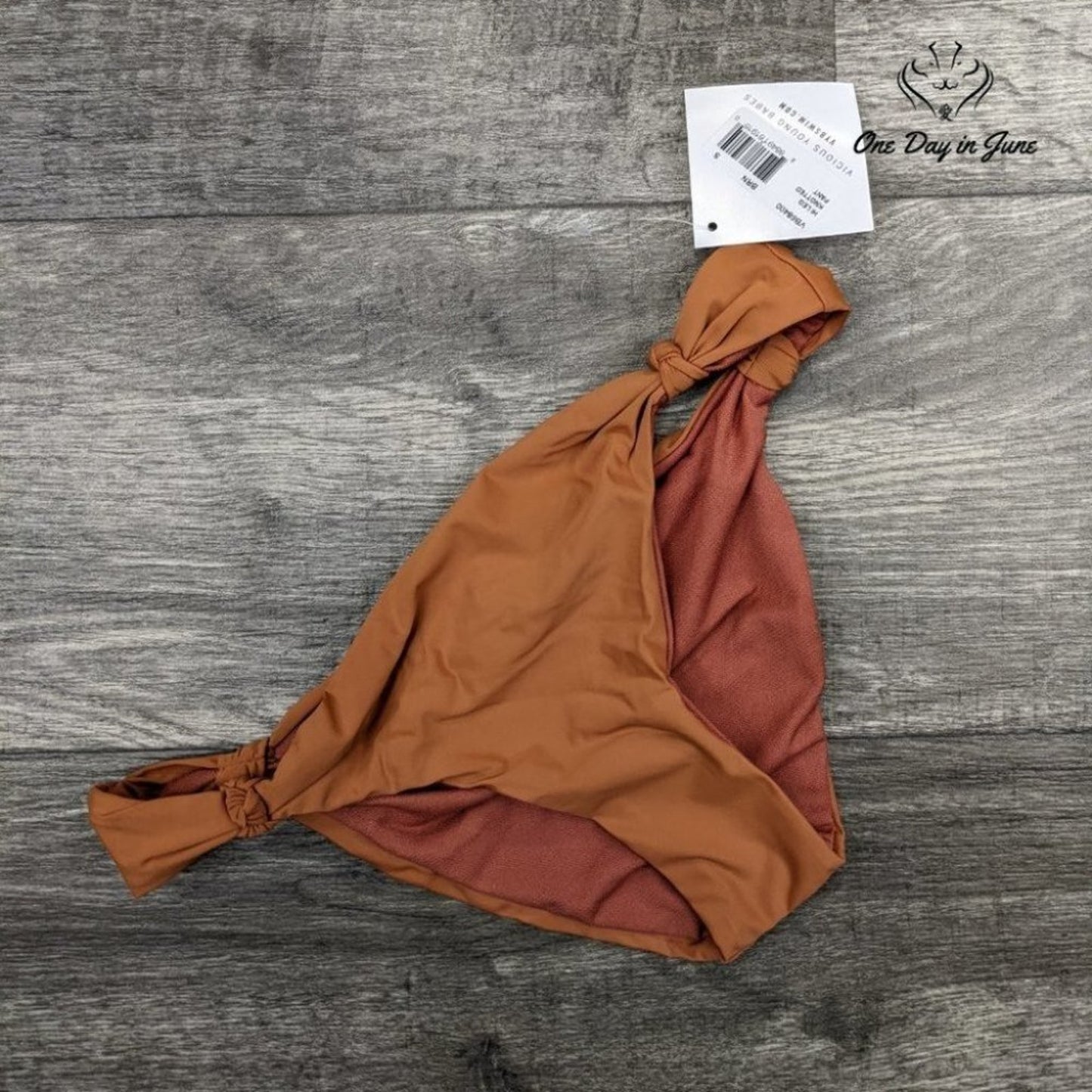 Vicious Young Babes Standard Tiger's Eye Knotted Bikini Bottom Size S