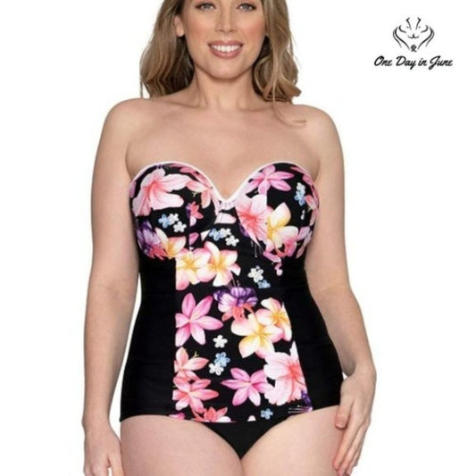 Curvy Kate Standard Tropicana Bandeau Tankini Top Swimsuit Size 32DD