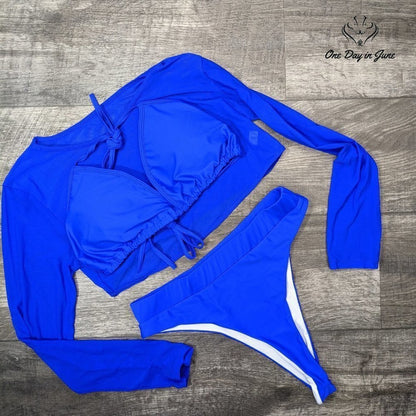 Meyeeka 3 Piece Rashguard Bikini Swimsuit Size 2XL