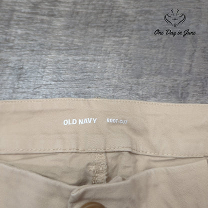 Old Navy Boot Cut Khaki Chino Pants Women's Beige Tan Size 14