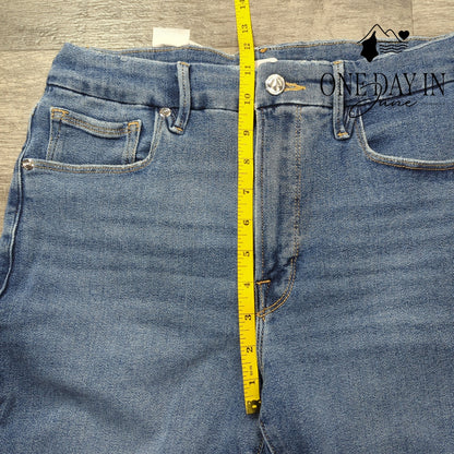Good American Good Legs Crop Distressed Skinny Jeans Indigo NWT Size 12