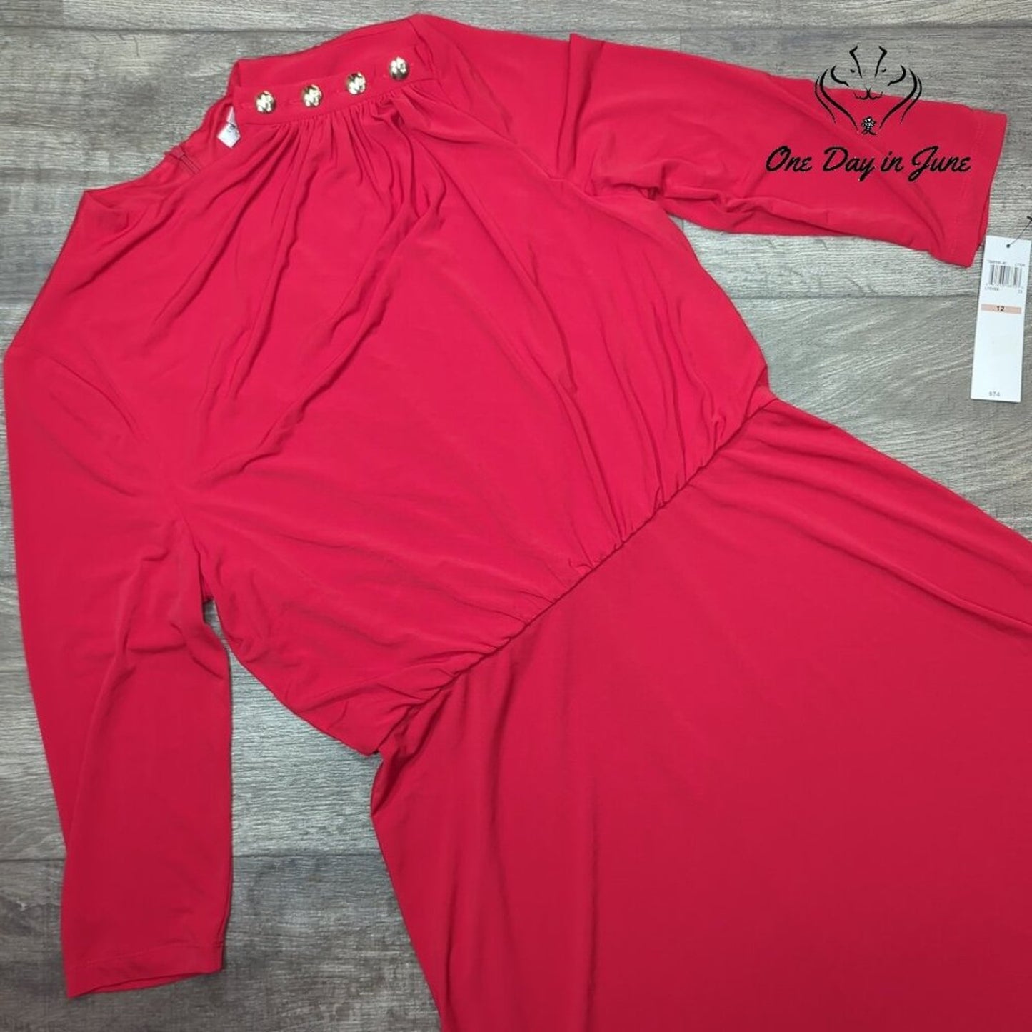 London Style Long Sleeve Midi Dress Size 12