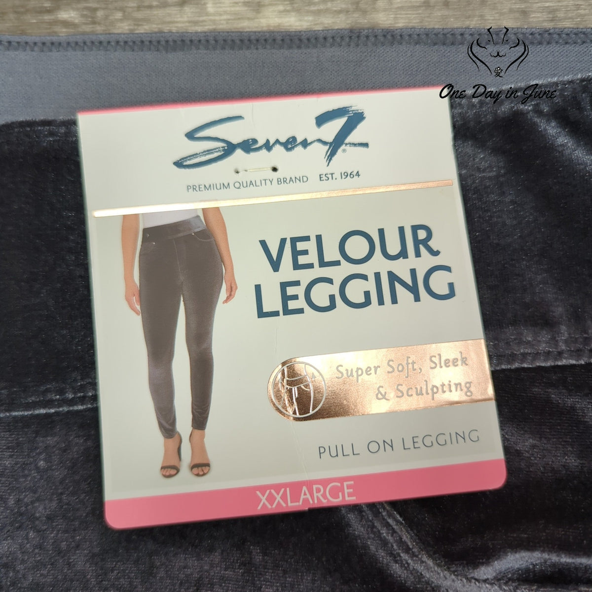 Seven7 Velour Leggings Charcoal Gray Pull On Stretch Pants NWT Size XXL
