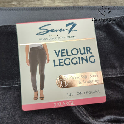Seven7 Velour Leggings Charcoal Gray Pull On Stretch Pants NWT Size XXL
