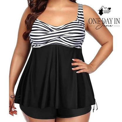 Aqua Eve Plus Size Cross Front Boyshort Tankini Swimsuit Size 20W