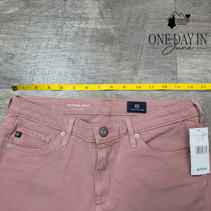 AG Adriano Goldschmied The Prima Ankle Cigarette Jeans Rose Pink NWT Size 4 (27)