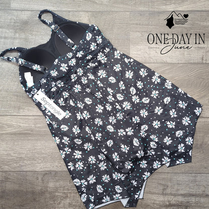 Septangle Floral Swimdress One Piece Swimsuit Size 12