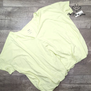 Anthropologie Maeve Short Sleeve Top Green V Neck Oversized NWT $78 Size L