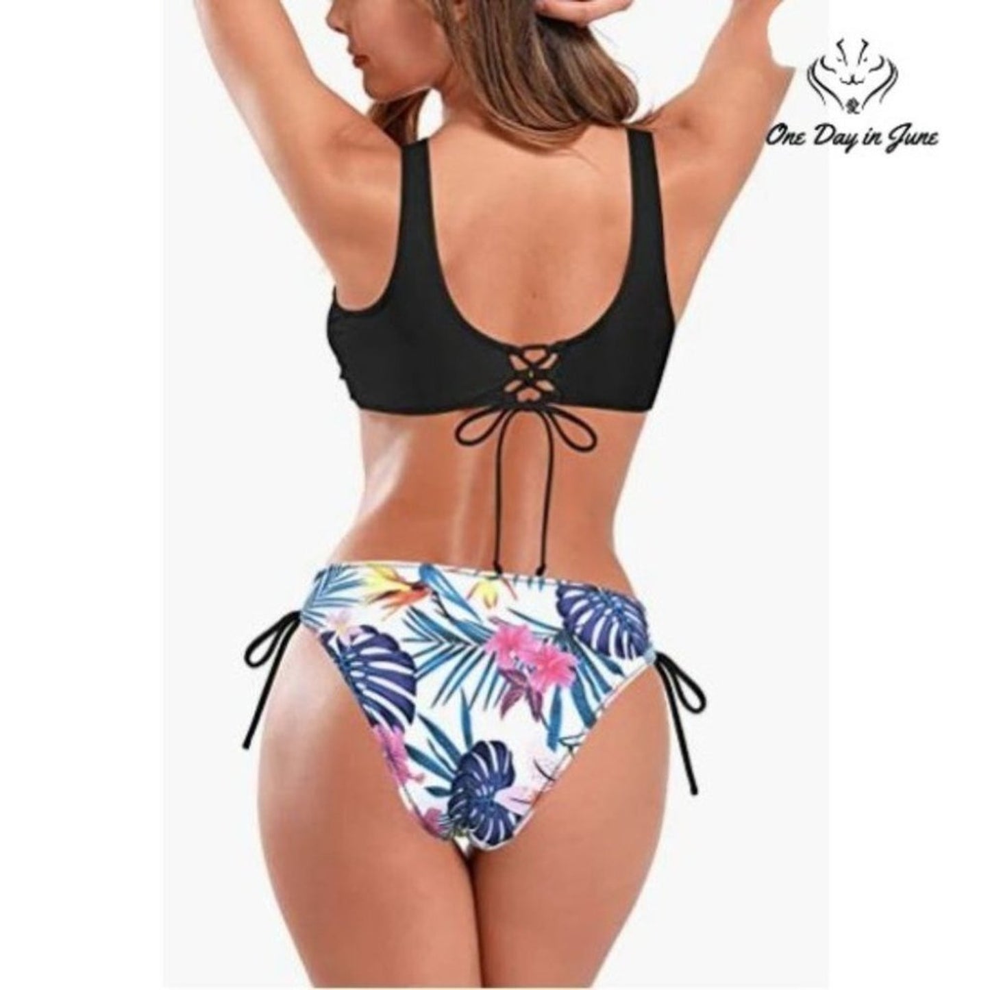 Shekini Women's Twist Front Bralette Bikini Swimsuit Size XL