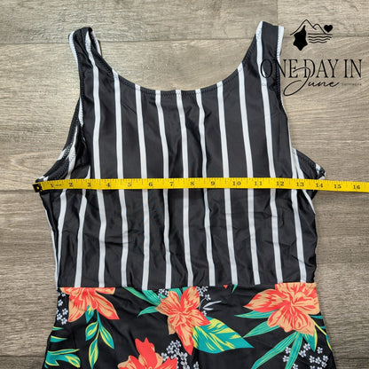 Aleumdr Floral One Piece Swimsuit Size M