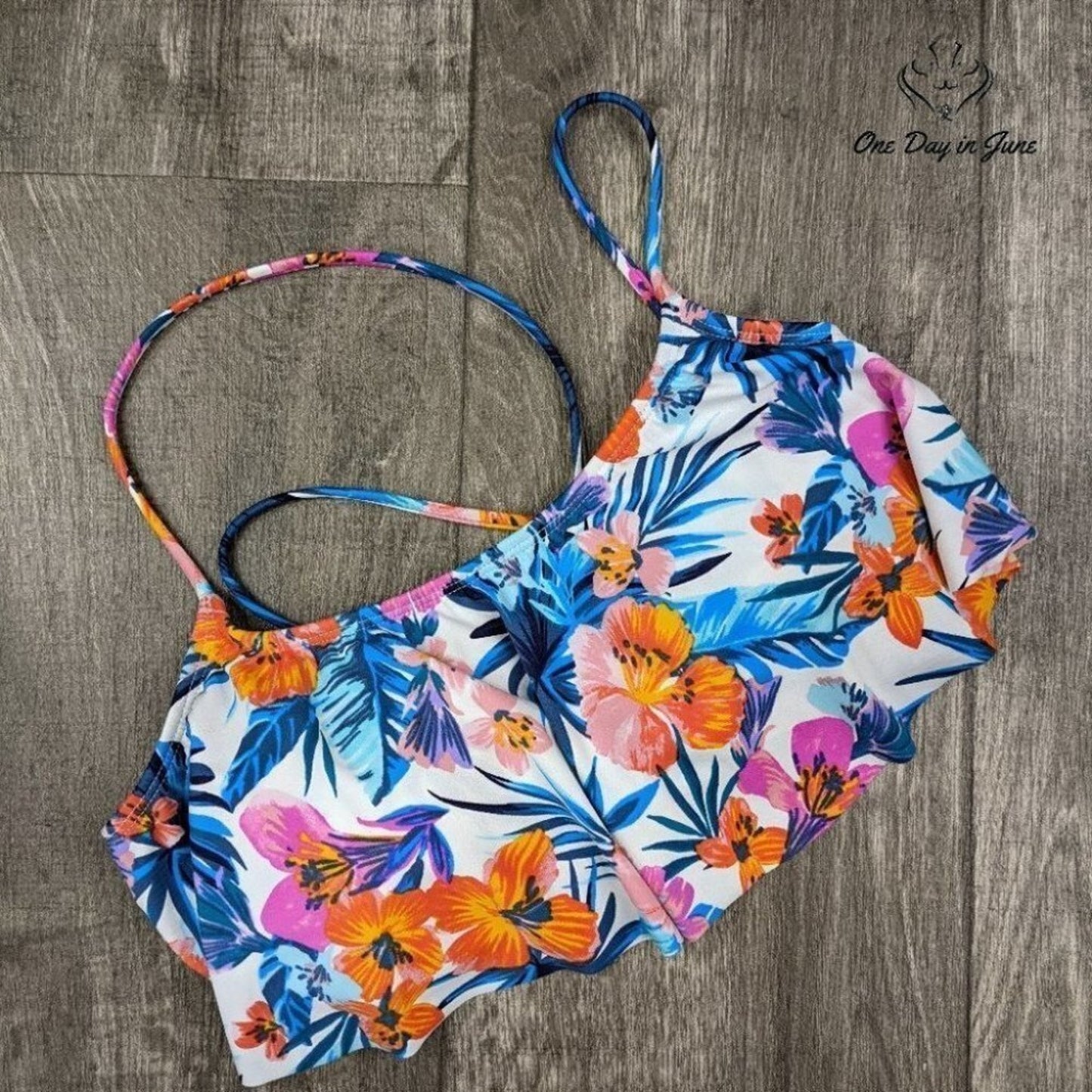 Arizona Jean Co. Juniors Floral Bikini Top Size L