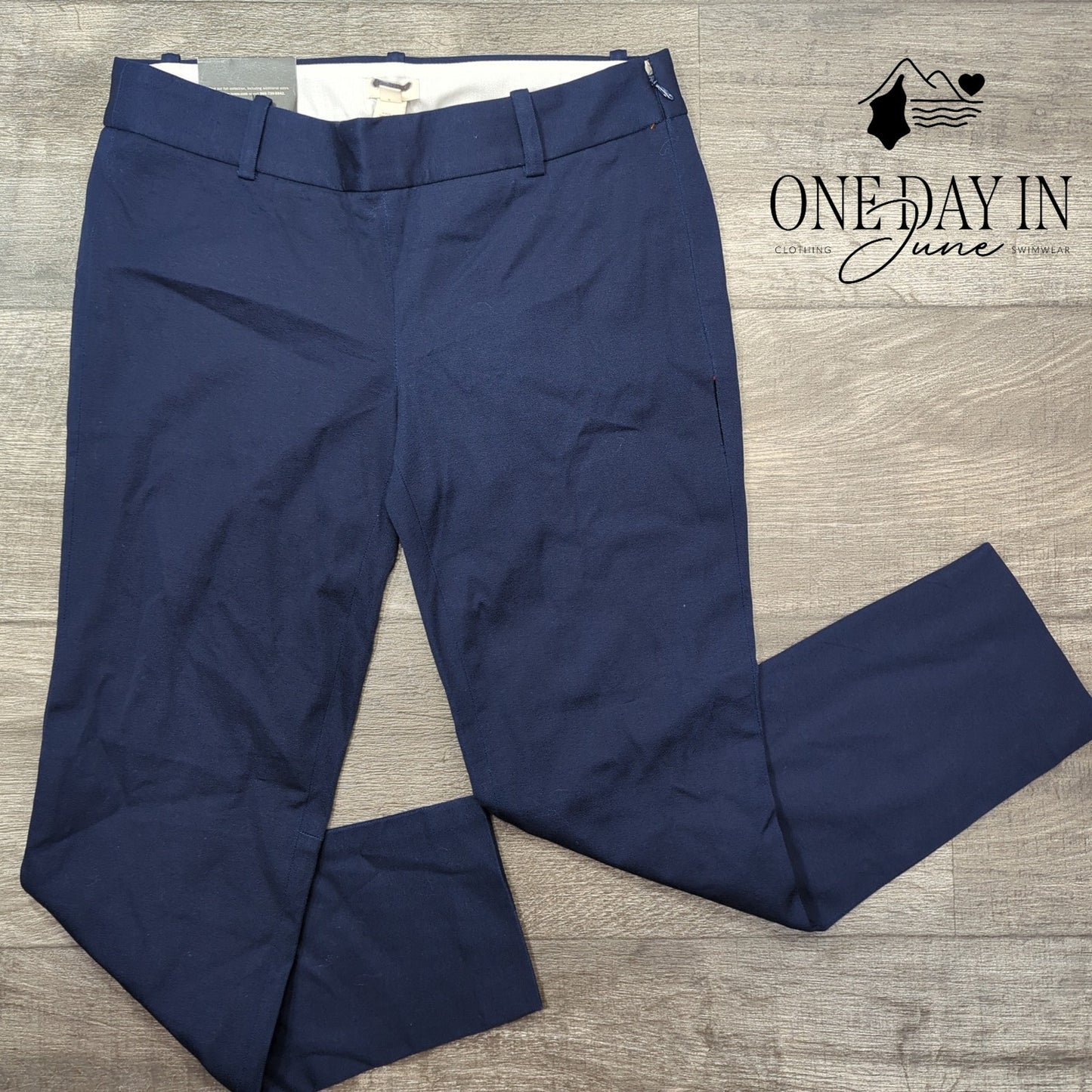 J.Crew Winnie Pant City Fit Cropped Pants Navy Blue Stretch NWT Size 2