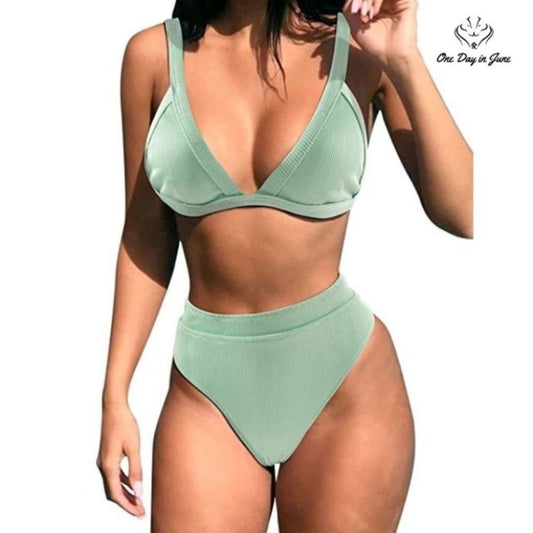 Suuksess High Waist Ribbed Bikini Size L