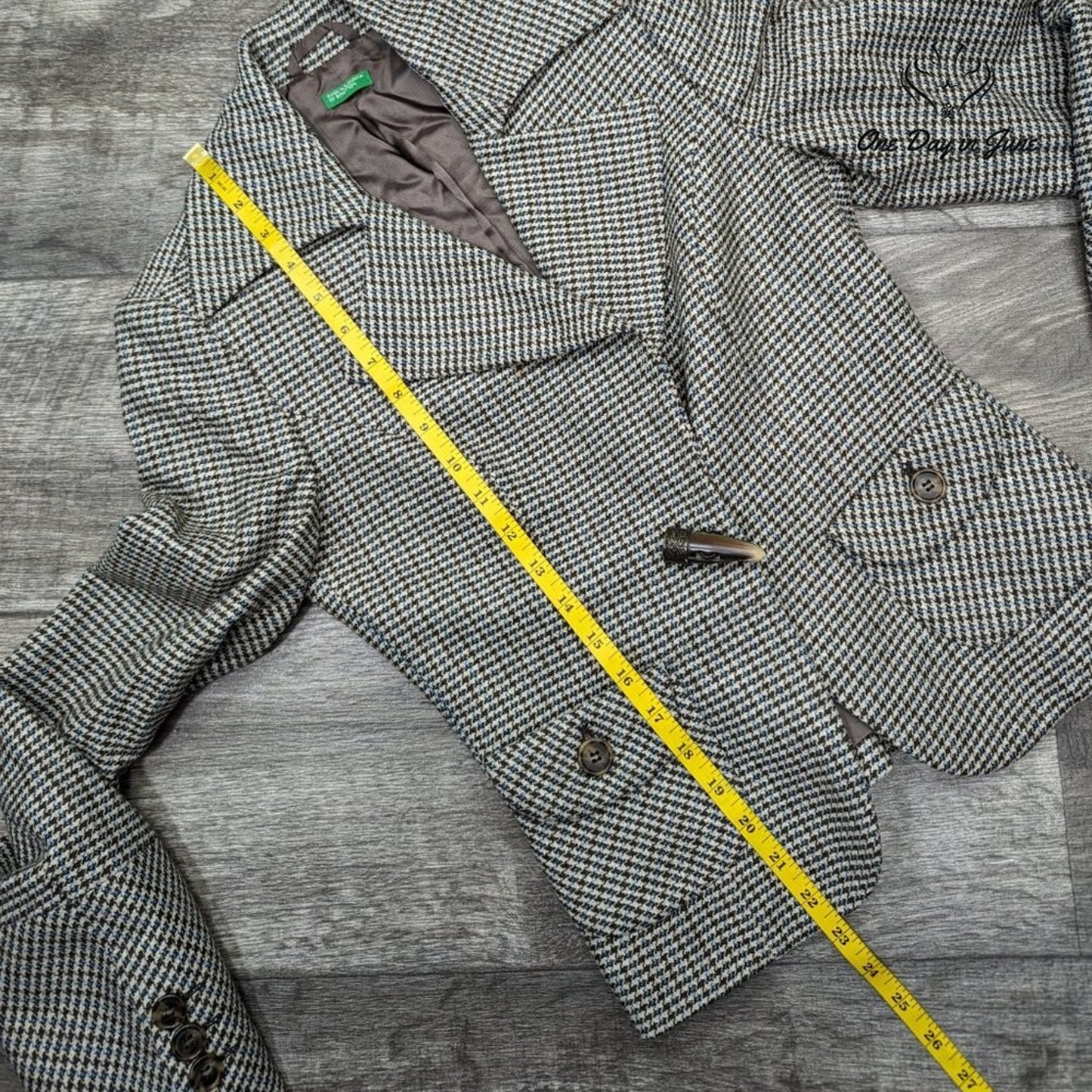 Benetton Vintage Classic Houndstooth Blazer Size 40 (M)