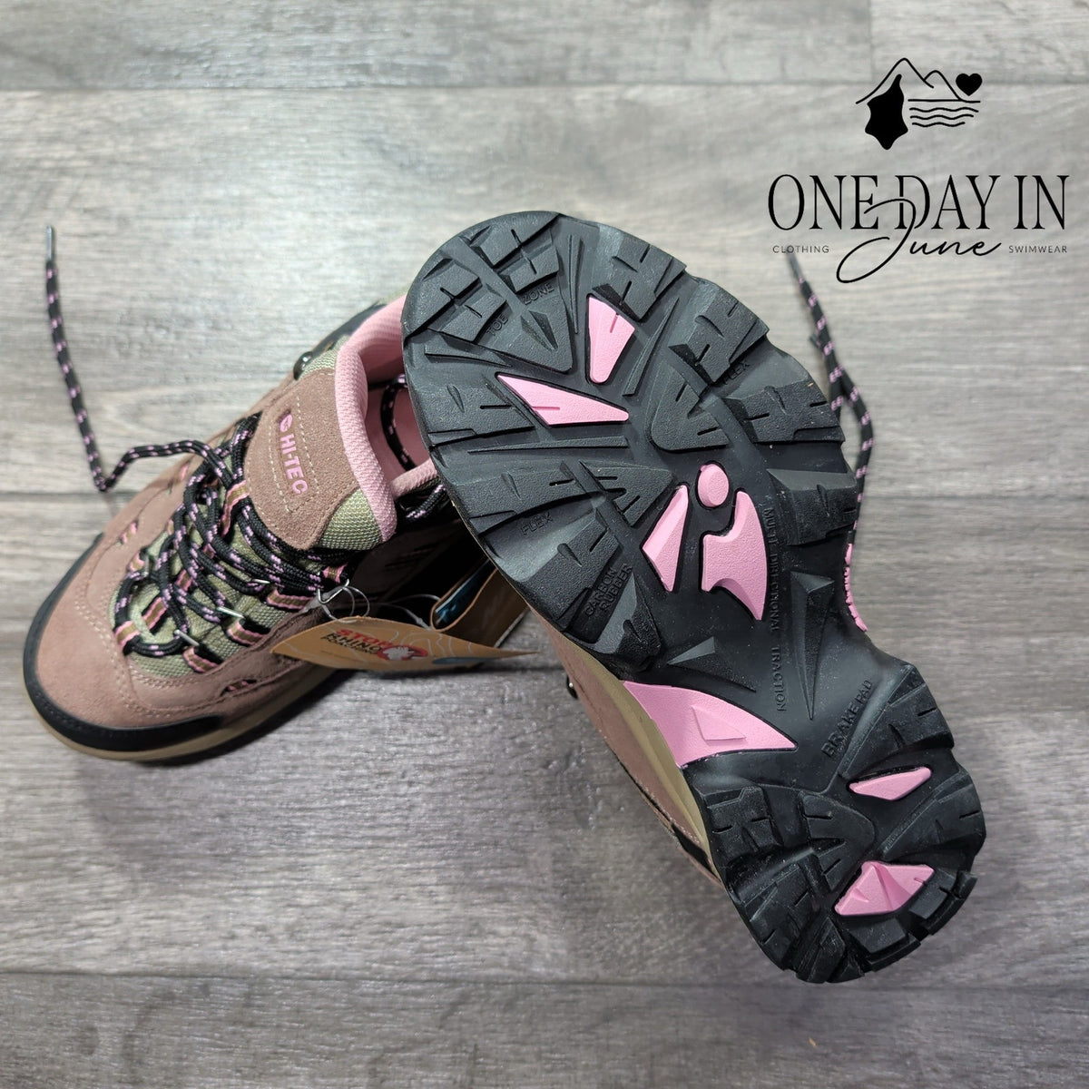 Hi-Tec Brown Pink Hiking Shoes Trail Sneakers Lace Up NWT Size 8.5