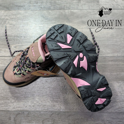 Hi-Tec Brown Pink Hiking Shoes Trail Sneakers Lace Up NWT Size 8.5