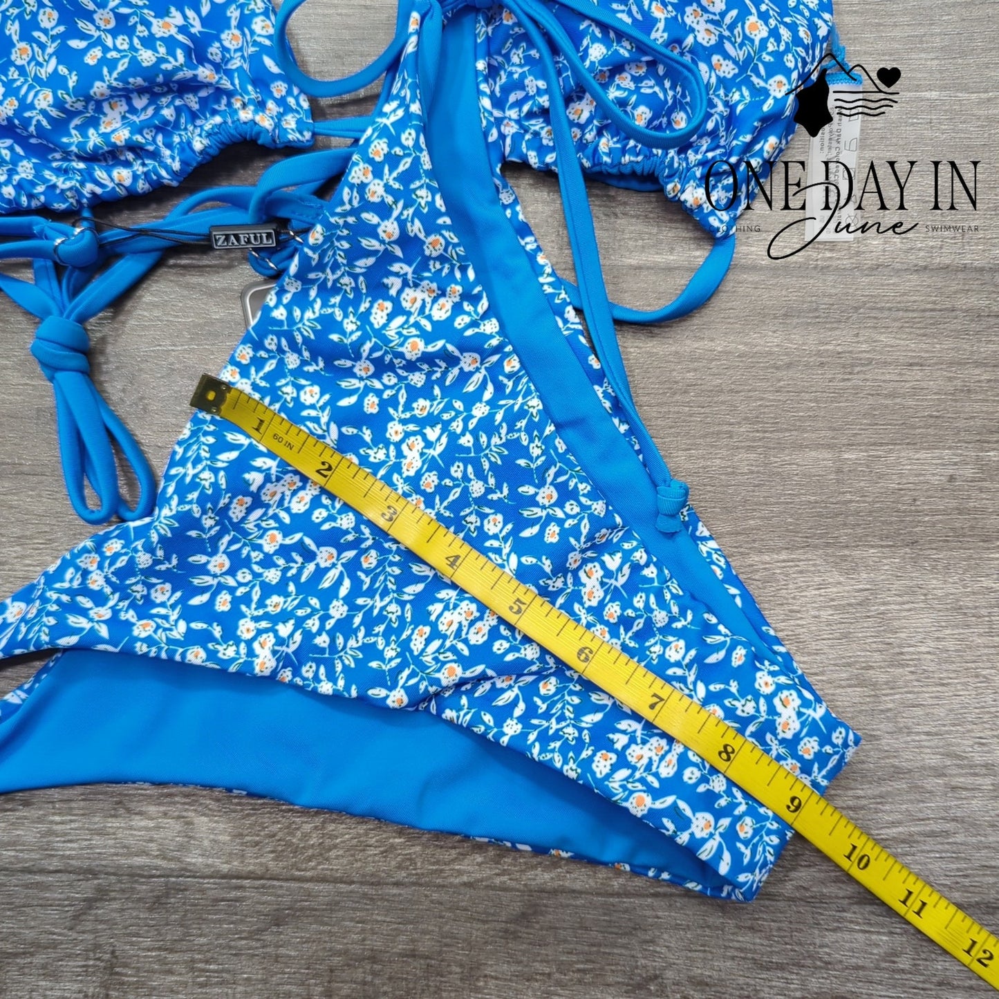 Zaful Floral Triangle Tie Side Bikini Size M