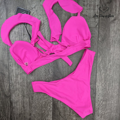 Zaful Ruffle Shoulder Bikini Swimsuit Size S