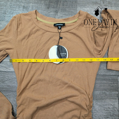 Mittoshop Long Sleeve Ribbed Mini Dress Size S