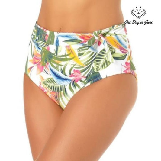 Liz Claiborne Tropical High Waist Bikini Bottom Size XL